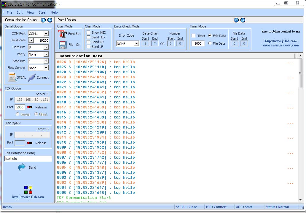 tcp server loopback test