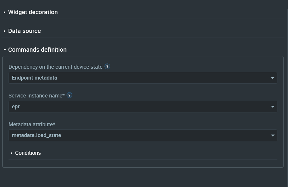 Commands definition