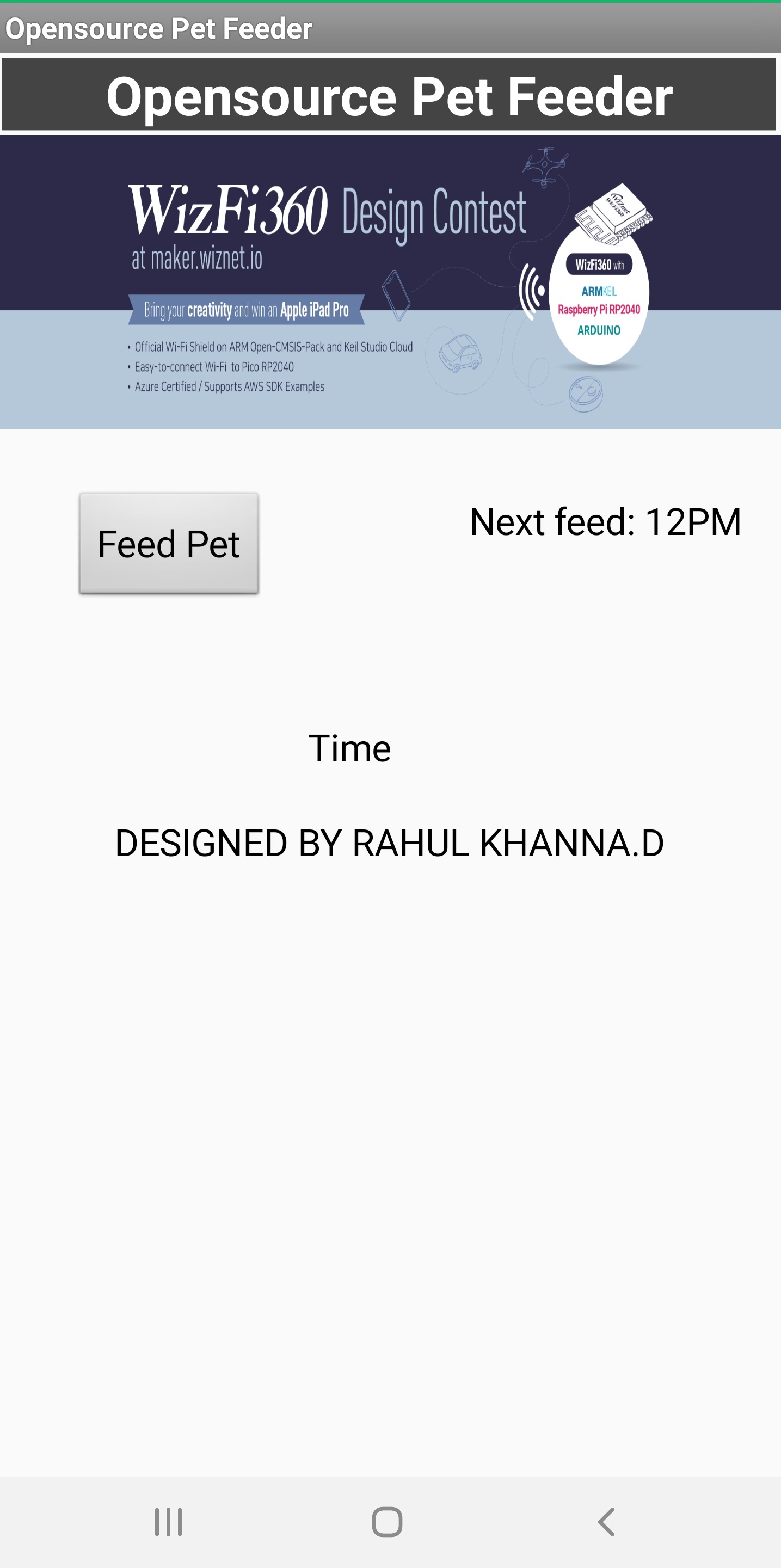 Opensource Pet Feeder using WizFi360-EVB-Pico