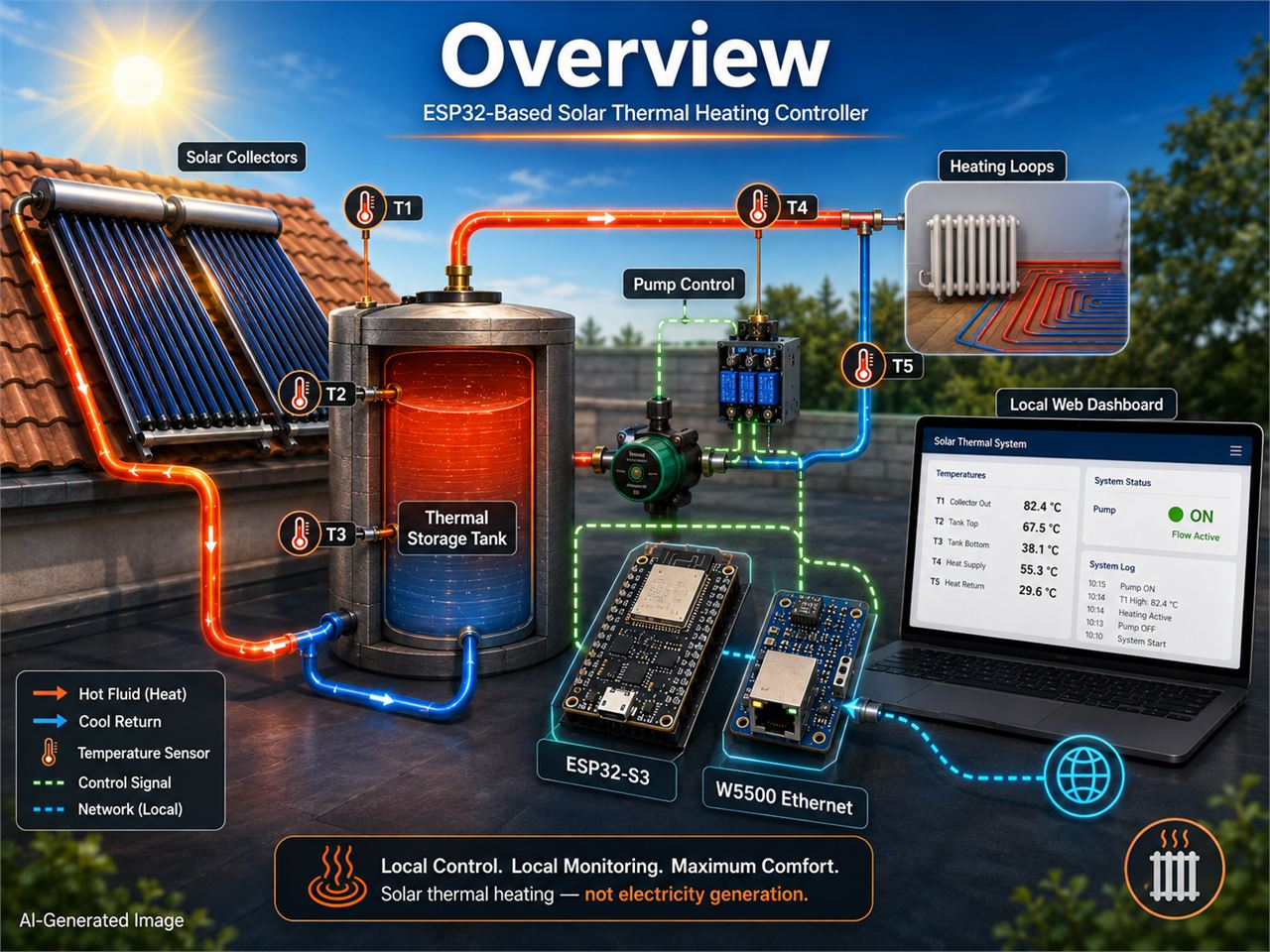 ESP32_Solar_Thermal_Controller, 📌 Overview