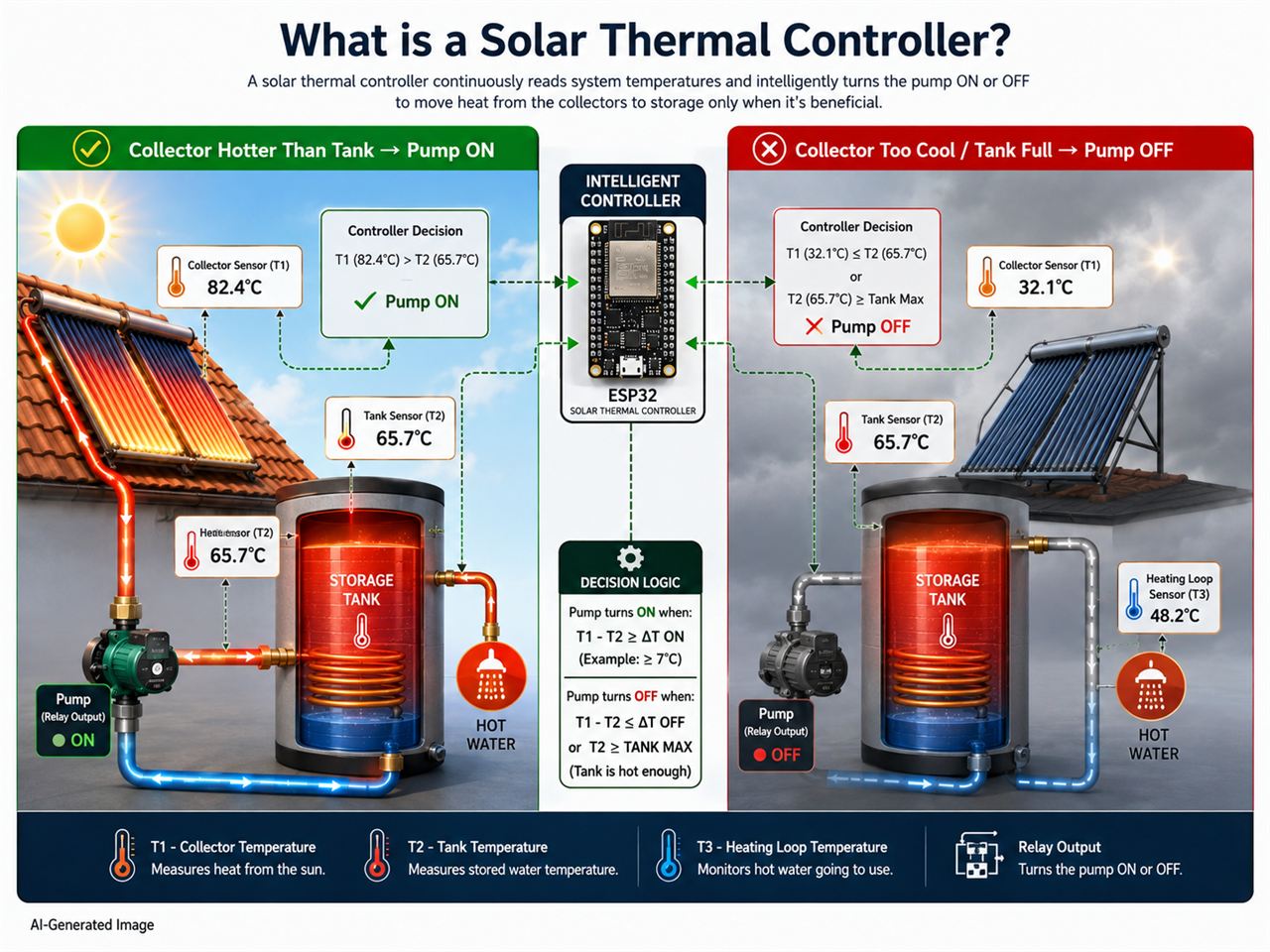 📌 What is a Solar Thermal Controller?
