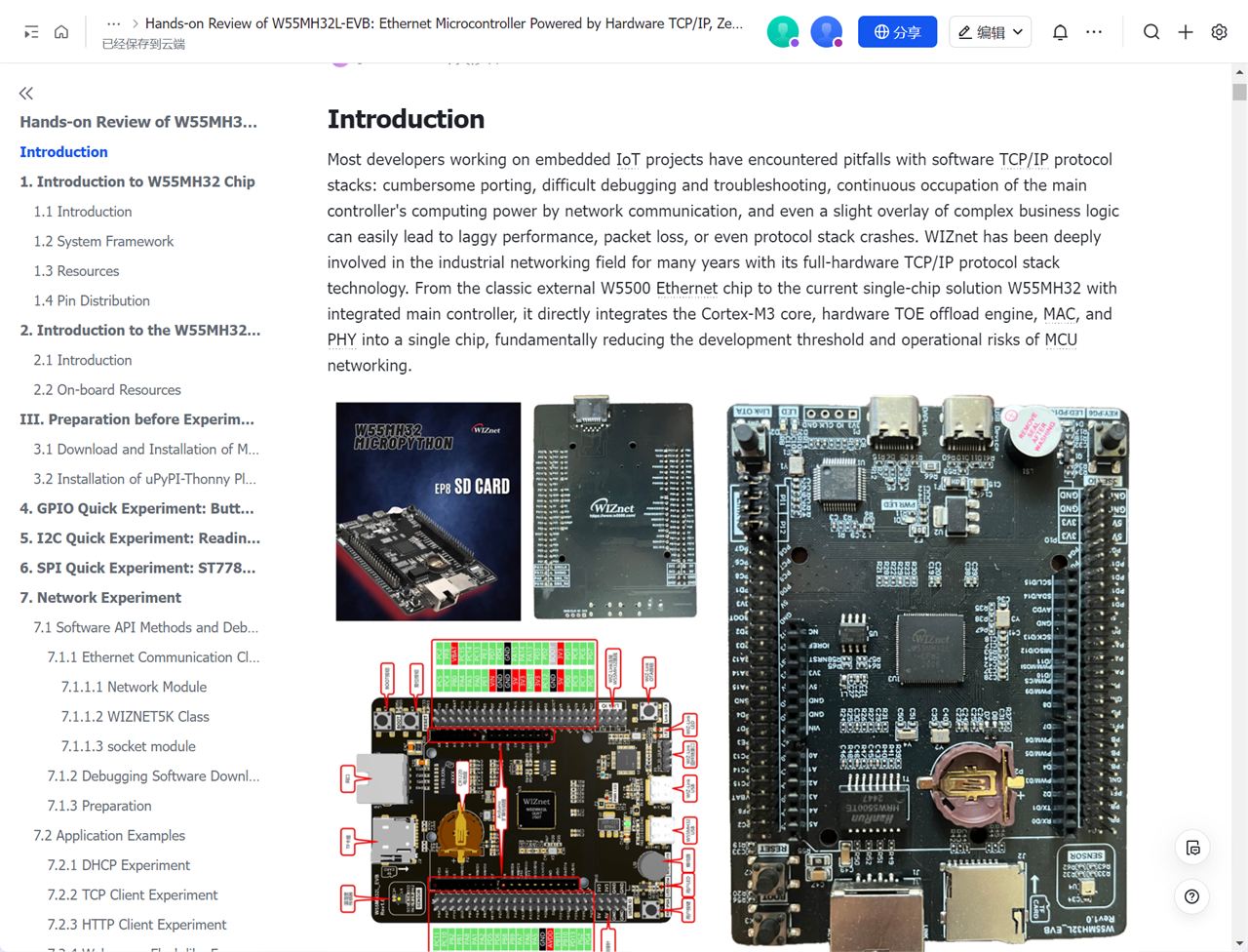 Hands-on Review of W55MH32L-EVB: Ethernet Microcontroller Powered by Hardware TCP/IP, Zero-Threshold