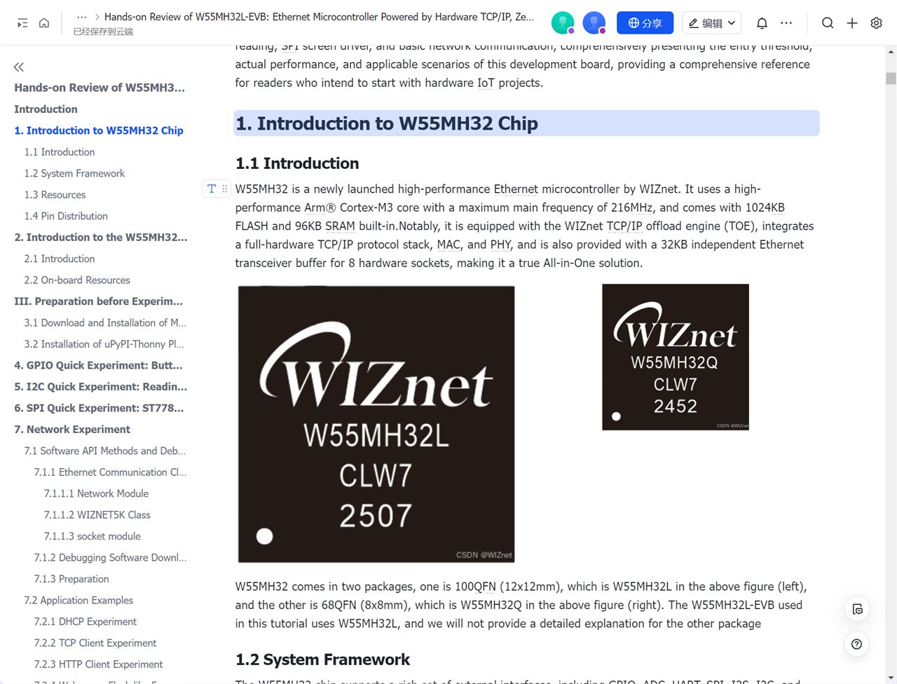 Hands-on Review of W55MH32L-EVB: Ethernet Microcontroller Powered by Hardware TCP/IP, Zero-Threshold