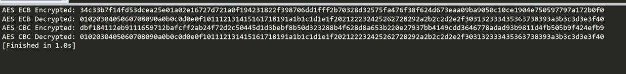 Chapter 37: W55MH32’s AES - Implementing AES Hardware Encryption on WIZnet W55MH32, Python results