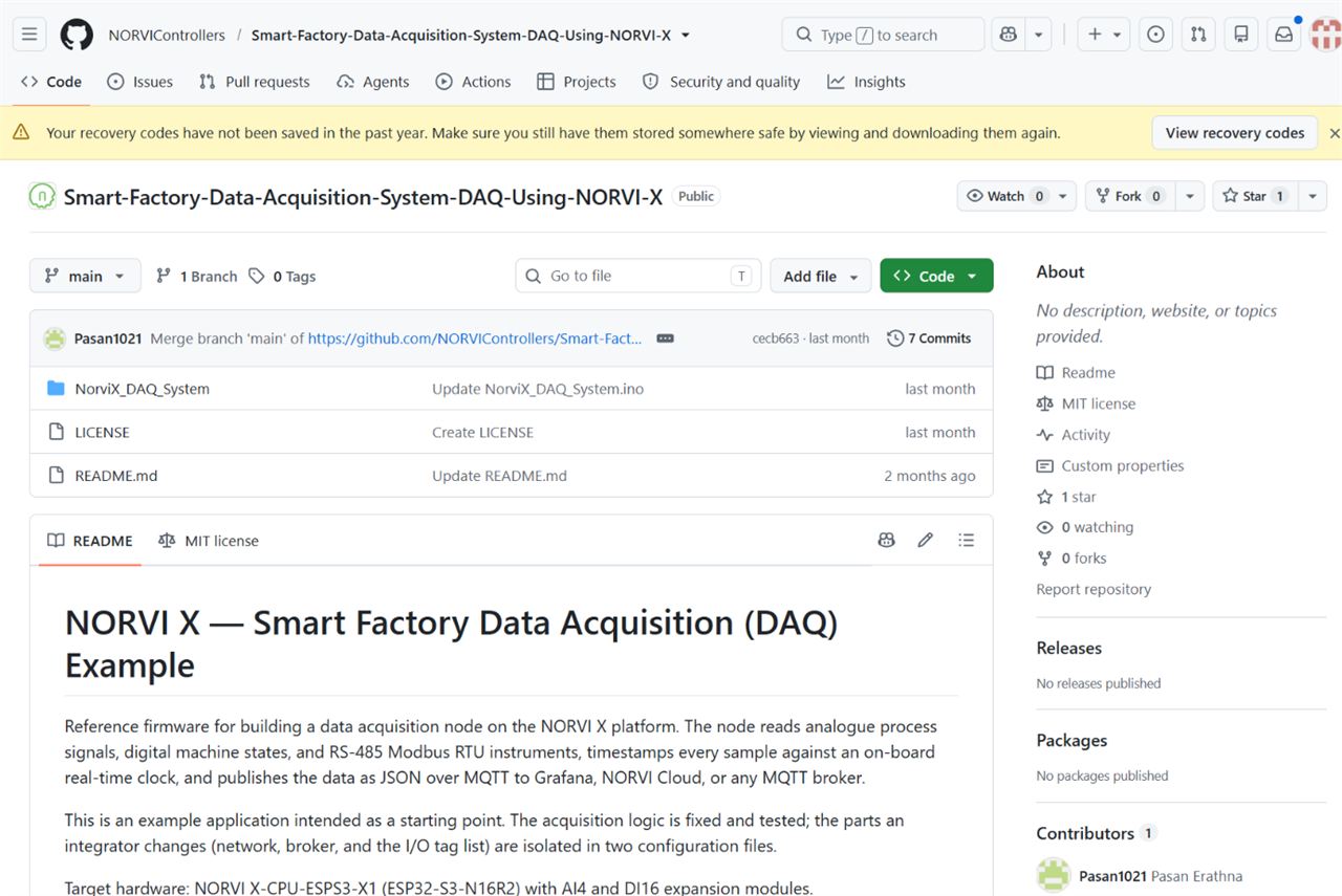 Reference Project for NORVI X: Smart Factory DAQ