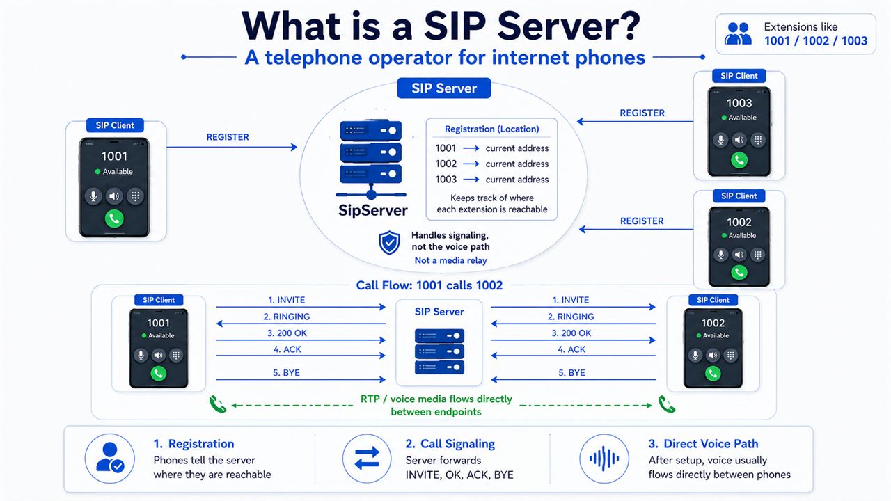 📌 What is a SIP Server?