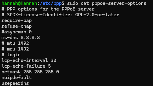 Editing the PPPoE Server Configuration File