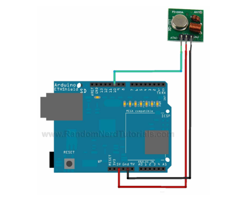 Arduino – Control 220V Lamps from Anywhere in the World, Transmitter Circuit