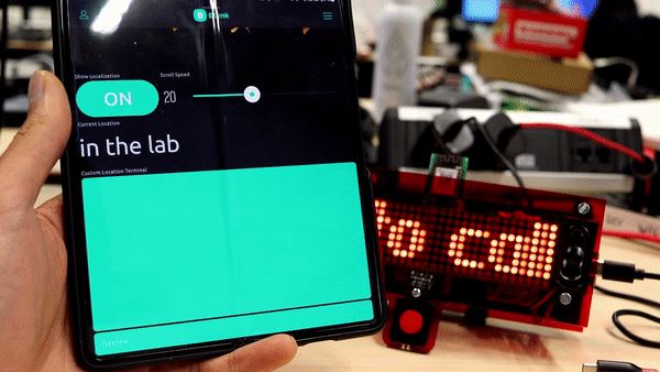 Type custom message via the Blynk Smartphone apps also possible