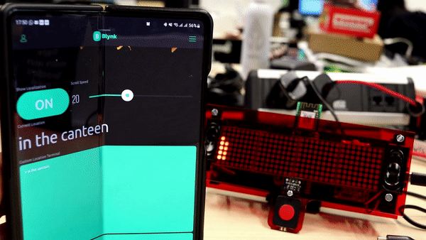 Disable localization and control scroll speed via Blynk Smartphone Apps