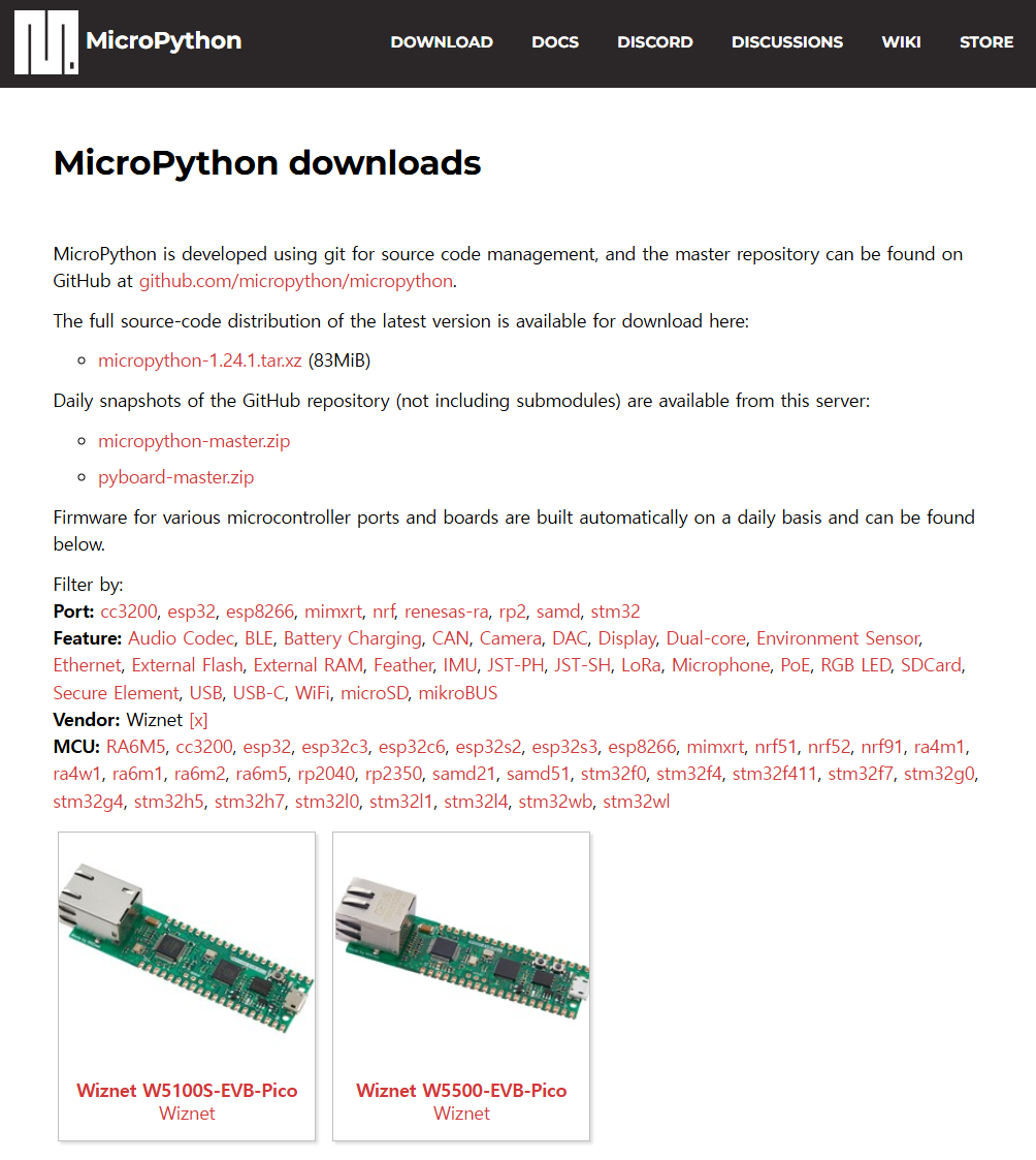 MicroPython Support in Progress: PR for WIZnet W55RP20, W5500 & W5100S-EVB-Pico2