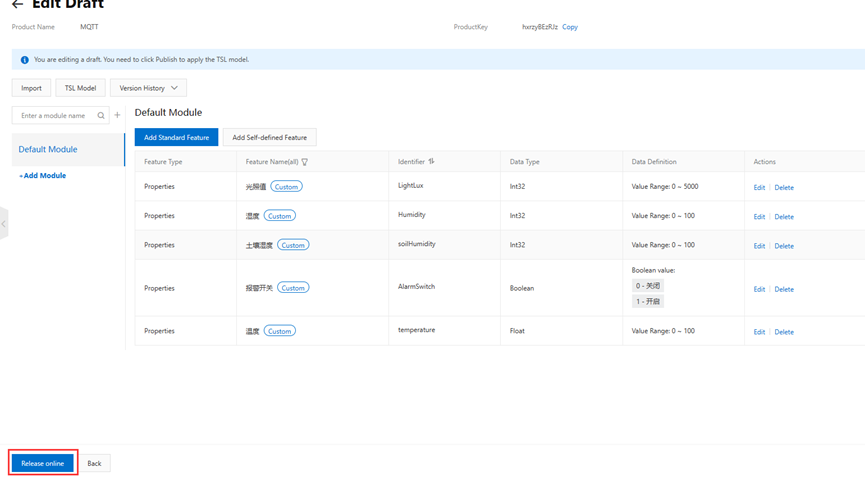 Alibaba Cloud creates a TSL model: