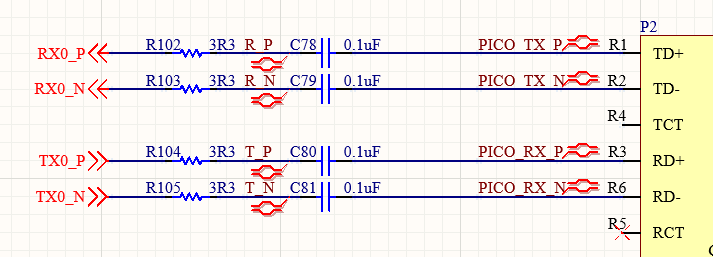 left side is IP175G and right side is POGO PIN(connected to W55RP20-EVB-PICO RJ45 pin)