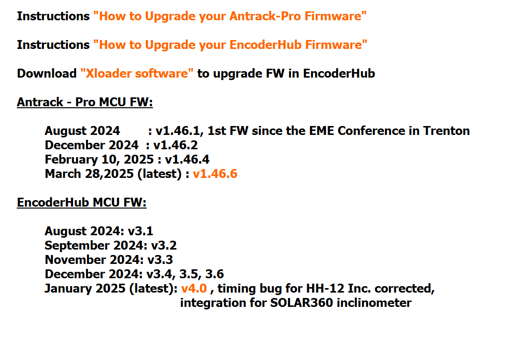 AnTrack-Pro, Firmware update