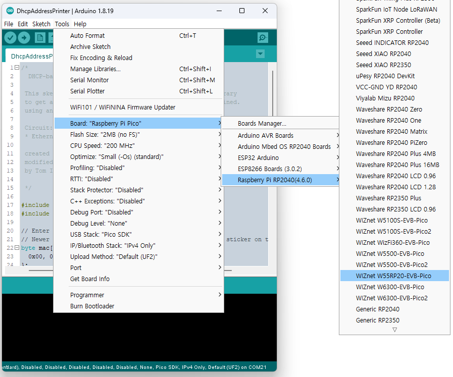 Getting Started with Arduino Ethernet3 Library on W55RP20