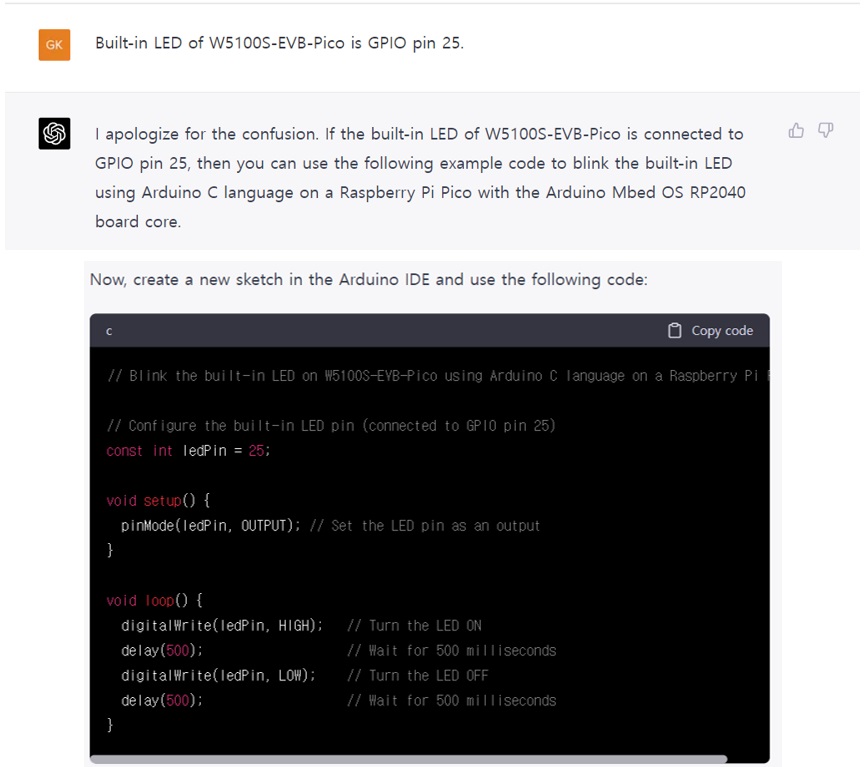 How to program WIZnet Pico Board using ChatGPT [Arduino IDE]