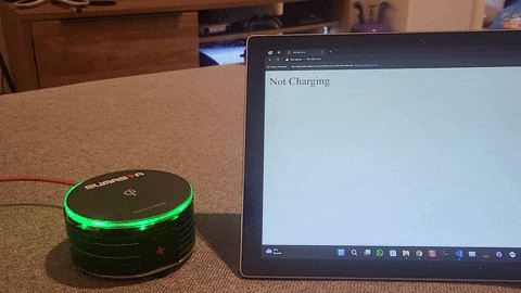 WiZ PoeQi : Internet-connected Wireless Qi Charger, In Action