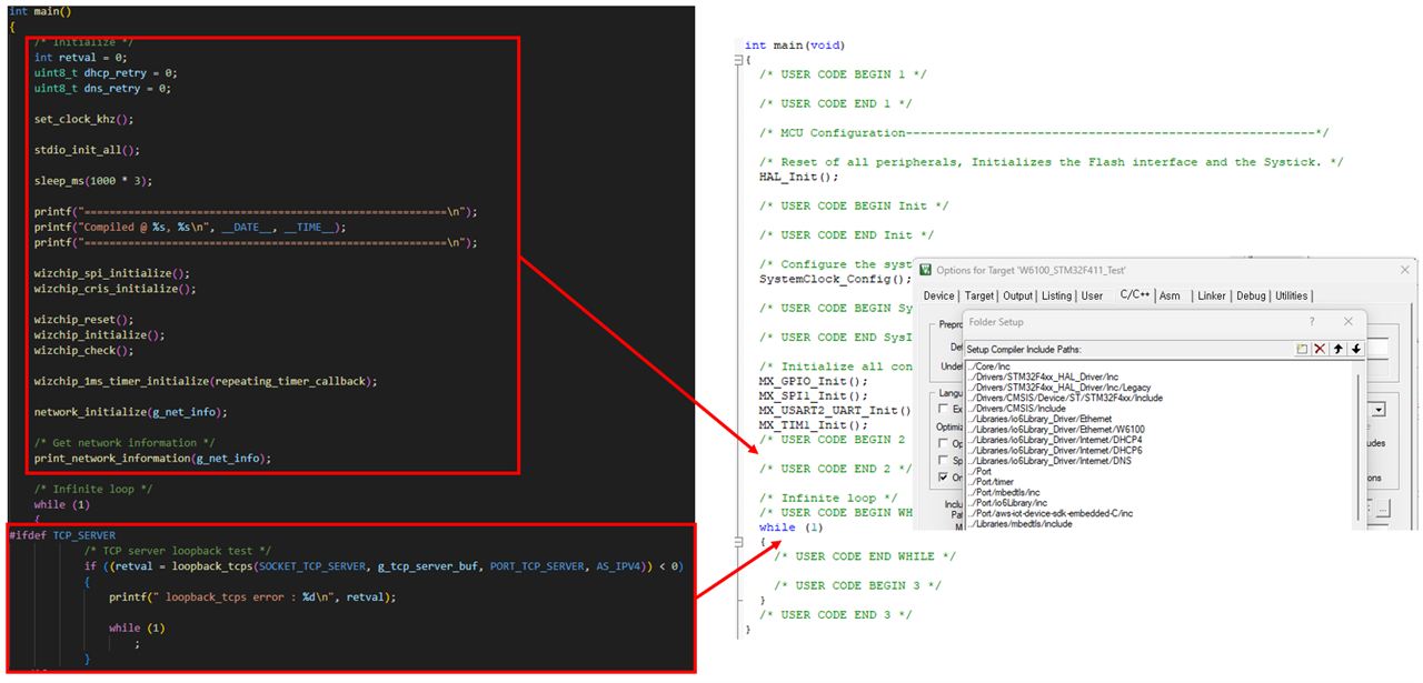 How to import W6100 to STM32F411