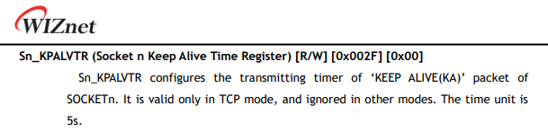 How to set TCP Keepalive in W55RP20