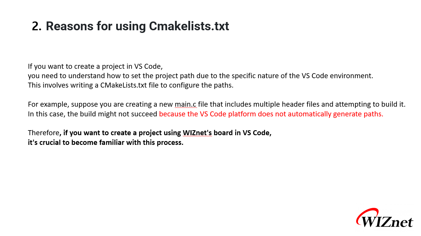 How to Write CMakelists for Using WIZnet Chips in VS Code