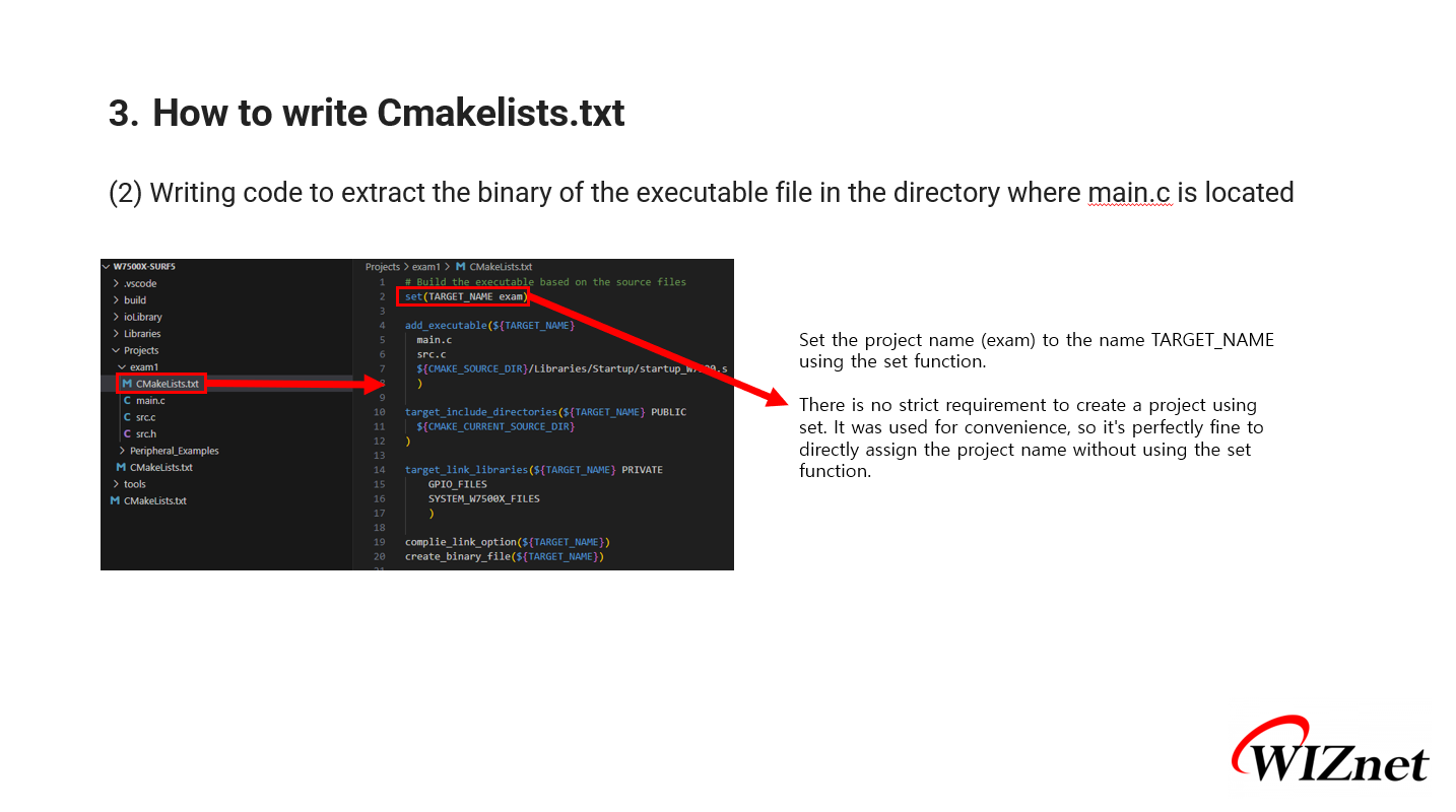 How to Write CMakelists for Using WIZnet Chips in VS Code
