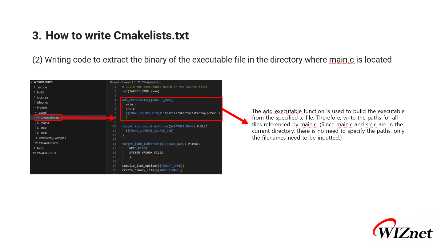 How to Write CMakelists for Using WIZnet Chips in VS Code