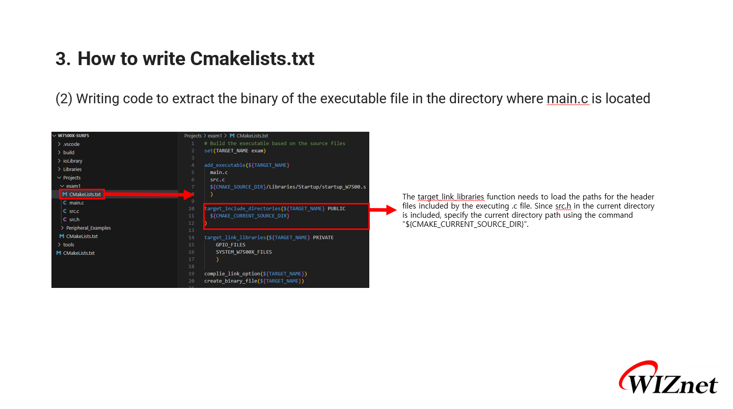 How to Write CMakelists for Using WIZnet Chips in VS Code
