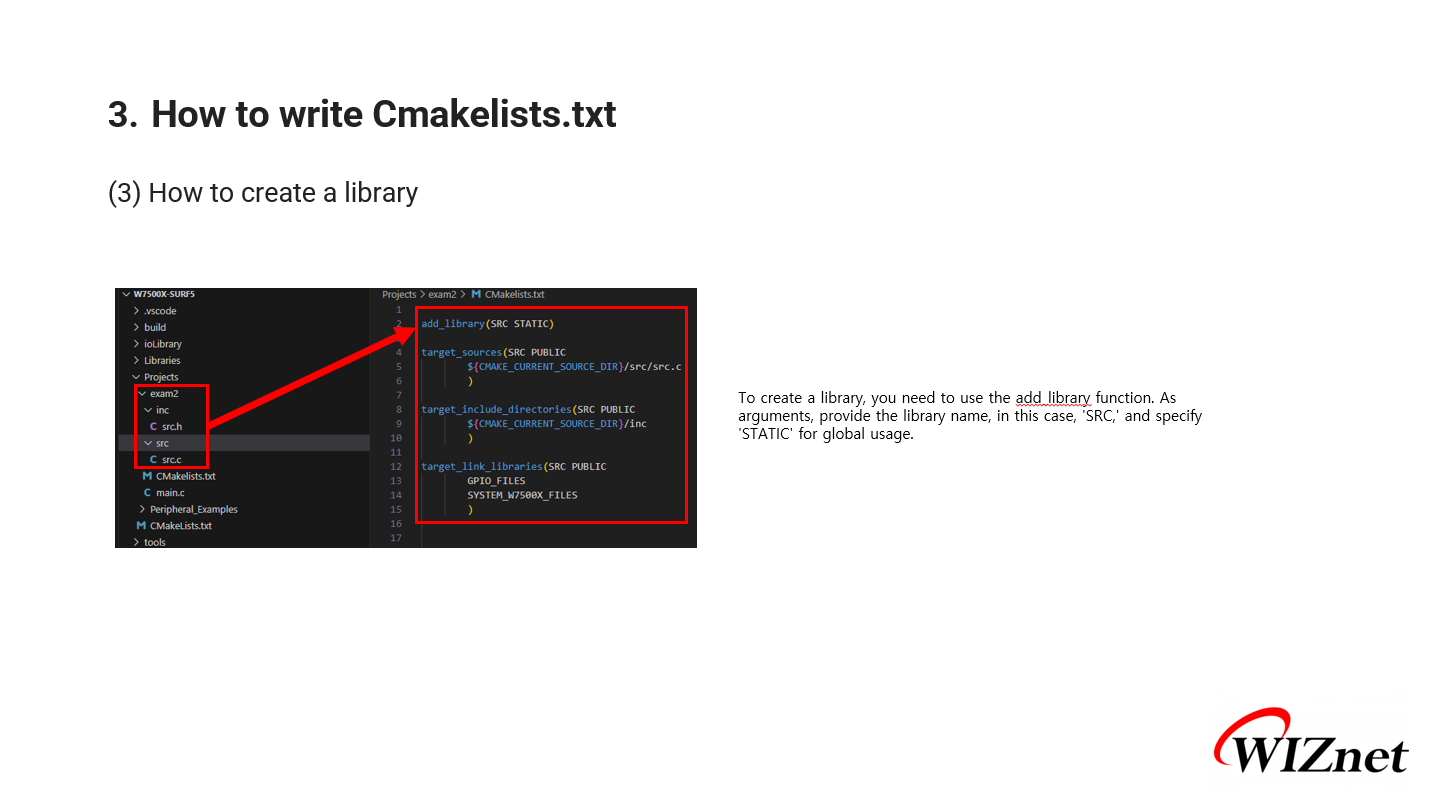 How to Write CMakelists for Using WIZnet Chips in VS Code