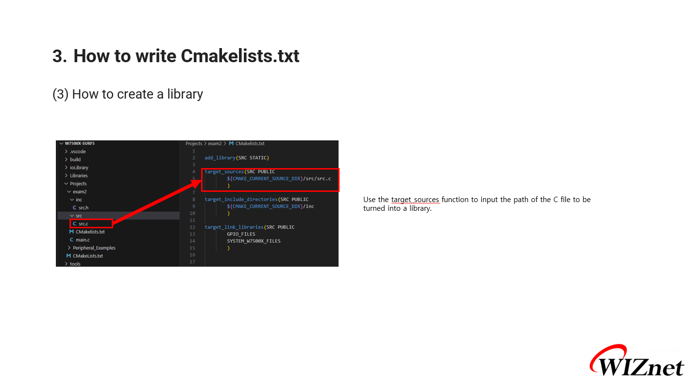 How to Write CMakelists for Using WIZnet Chips in VS Code
