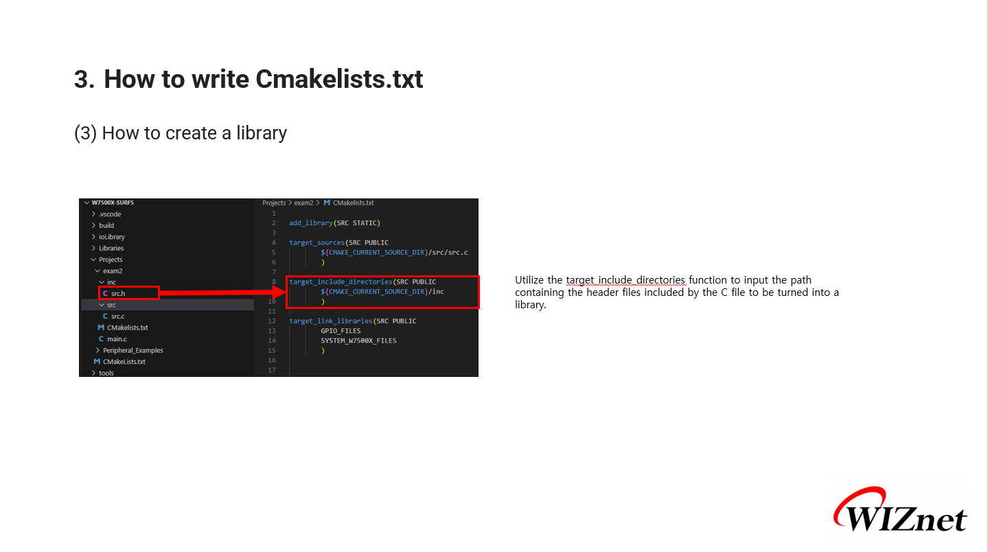 How to Write CMakelists for Using WIZnet Chips in VS Code