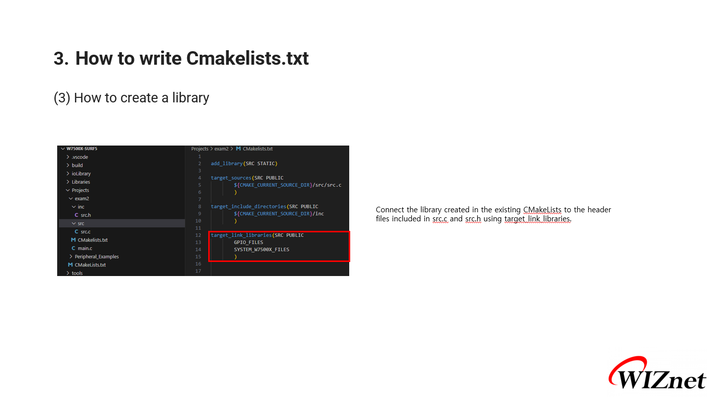 How to Write CMakelists for Using WIZnet Chips in VS Code