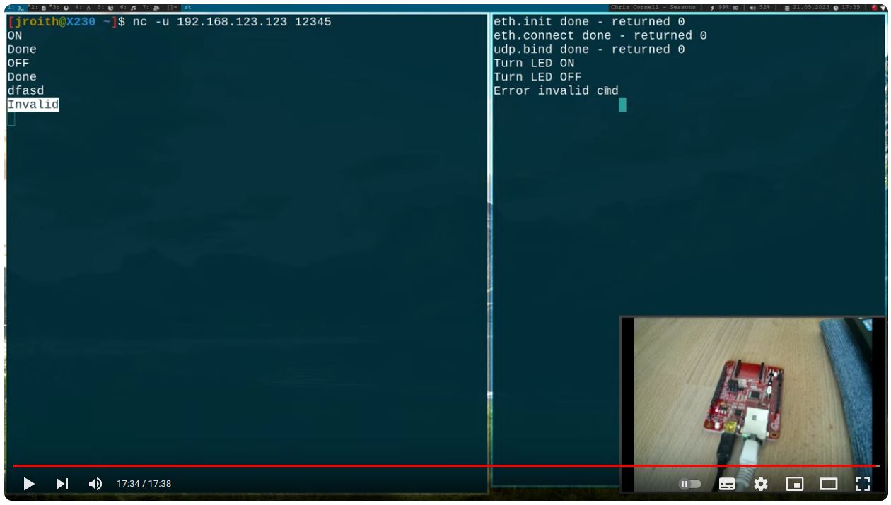 UDP Server on a WIZwiki W7500P with mbed OS