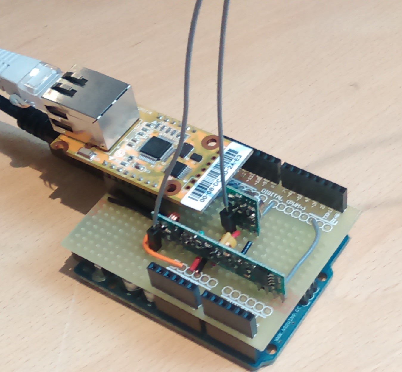 IOT Gateway as a bridge for wireless sensors using WIZnet 5500io Ethernet module and Xively