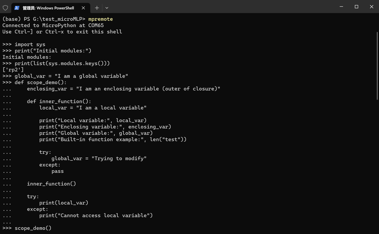 2.5.1 MicroPython Namespaces and Scopes