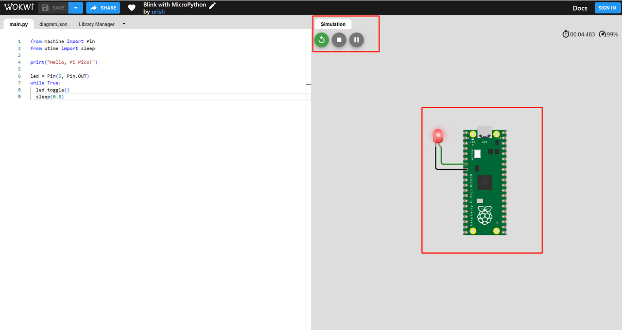 Embedded 101: Wokwi vs Unicorn — Pick the Right MicroPython Online Simulator, 1.Wokwi