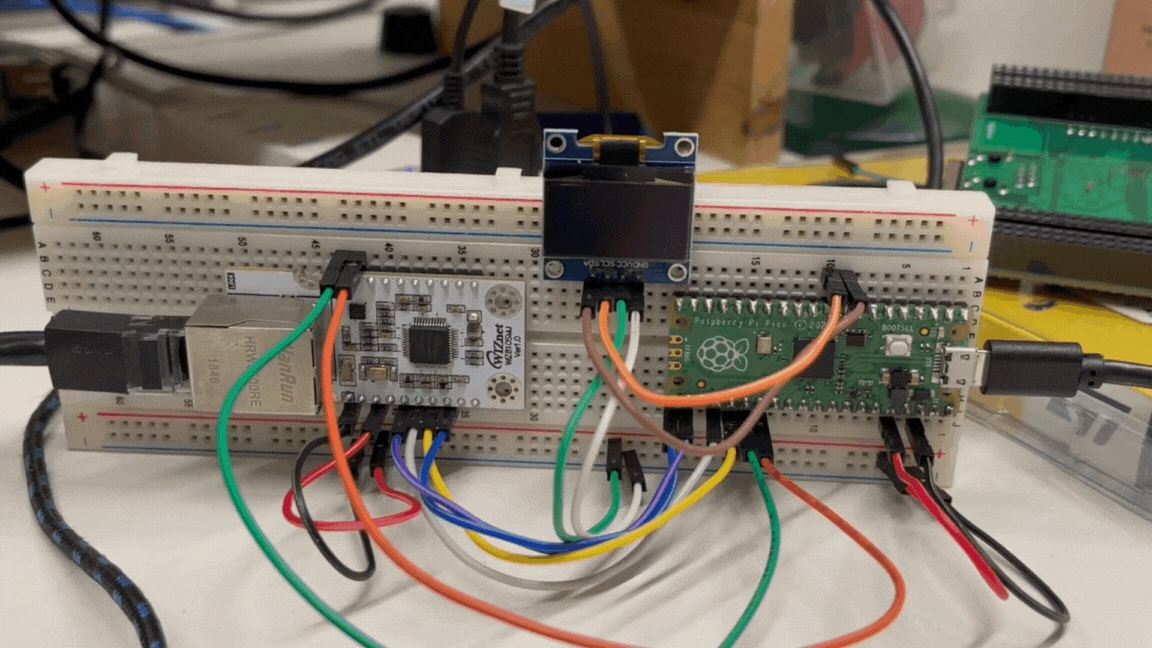 Github Action Monitor with RP2040 and W5100S, The result