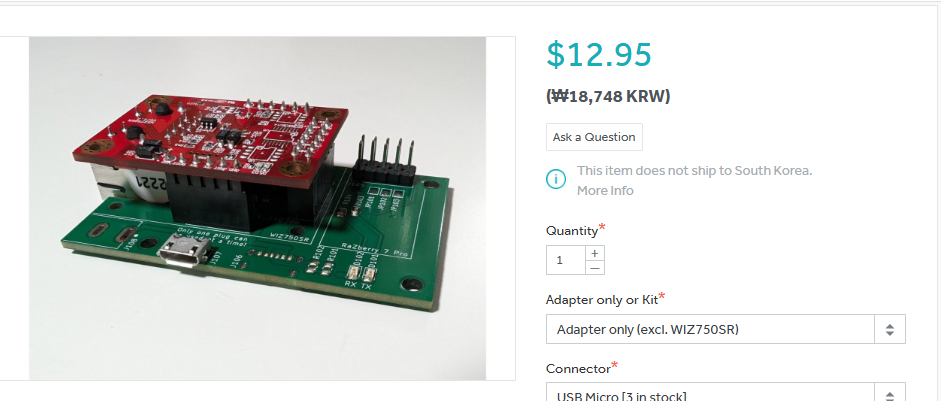 Raspberry Pi UART to Ethernet Adapter