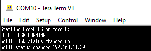 Running IPerf with FreeRTOS and LWIP on WIZnet Pico board, The results.