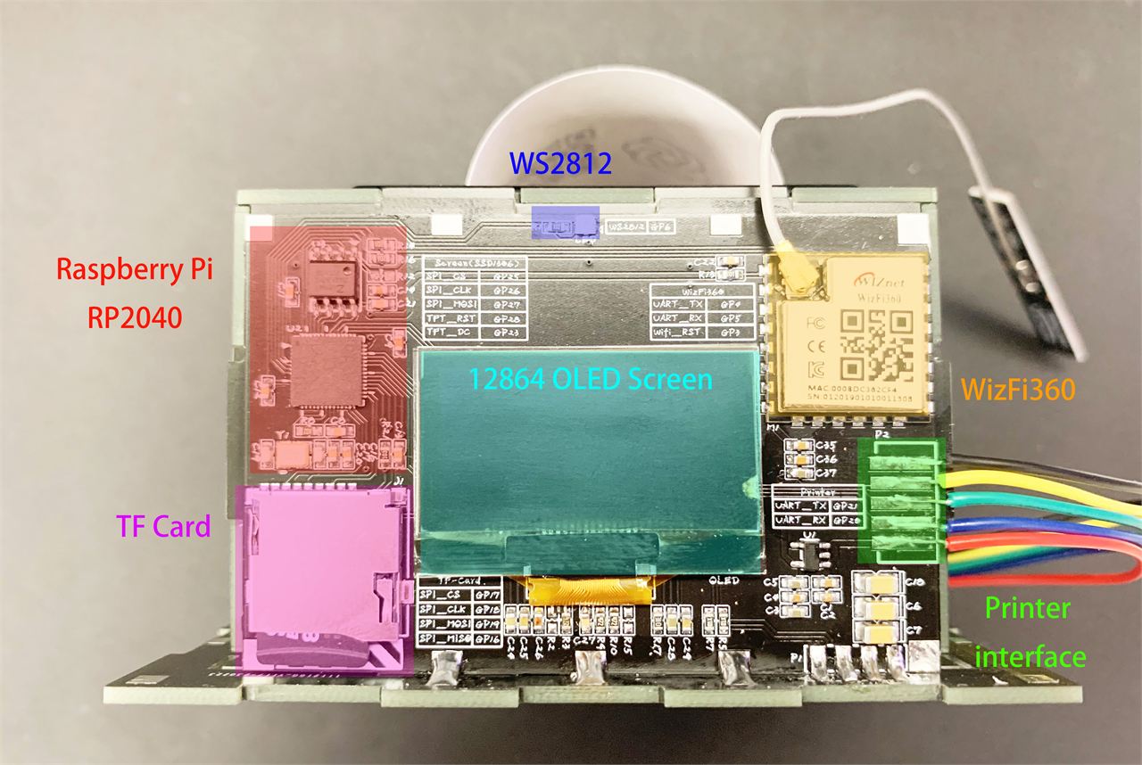 ChatGPT Recorder & printer(Raspberry Pi Pico & WizFi360), Hardware