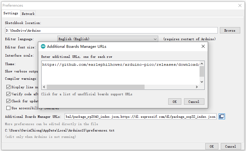 Step2: Install library files and board support in the Arduino IDE;