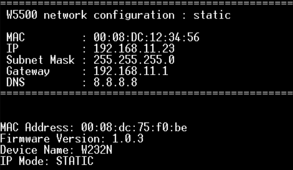 Sending Config Commands from W55RP20-EVB-PICO