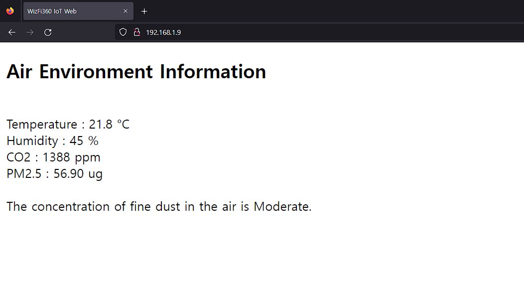 Air Environment INFO collection device with Web-Based IOT, Web