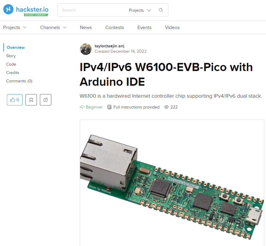 A Sneak Peak into WIZnet board – W6100-EVB-PICO