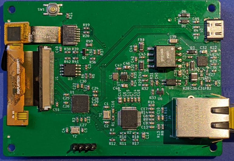 RP2040 with PoE, Ethernet and touch TFT