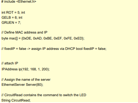 Switch traffic lights with an Ethernet shield