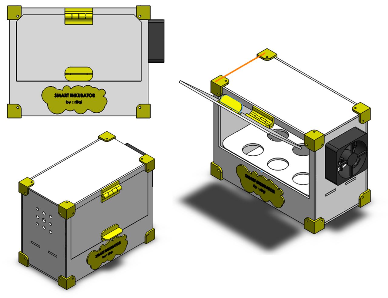 Step 7: Design 3D prototype incubator using Solid Works