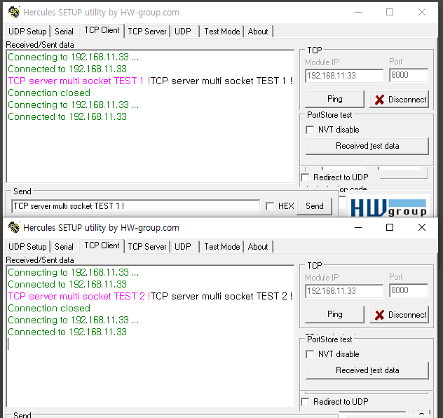 Other TCP clients's screen