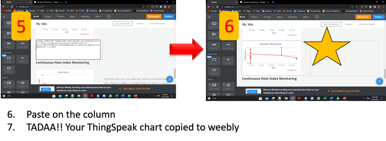 Step 9: Develop a monitoring website using Weebly