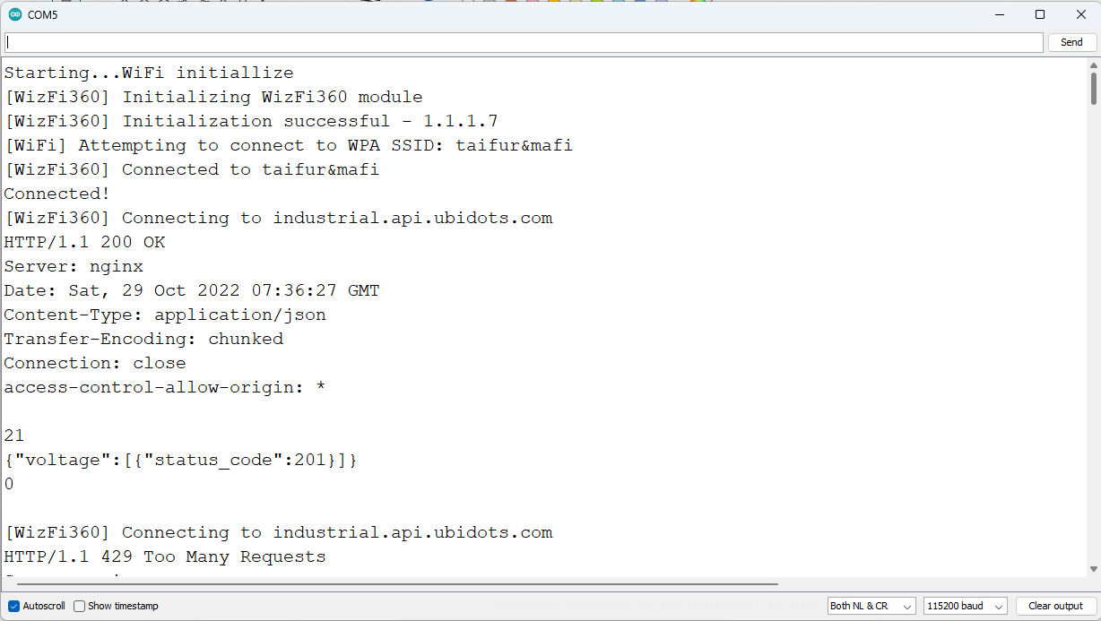 Configuring Ubidots Dashboard