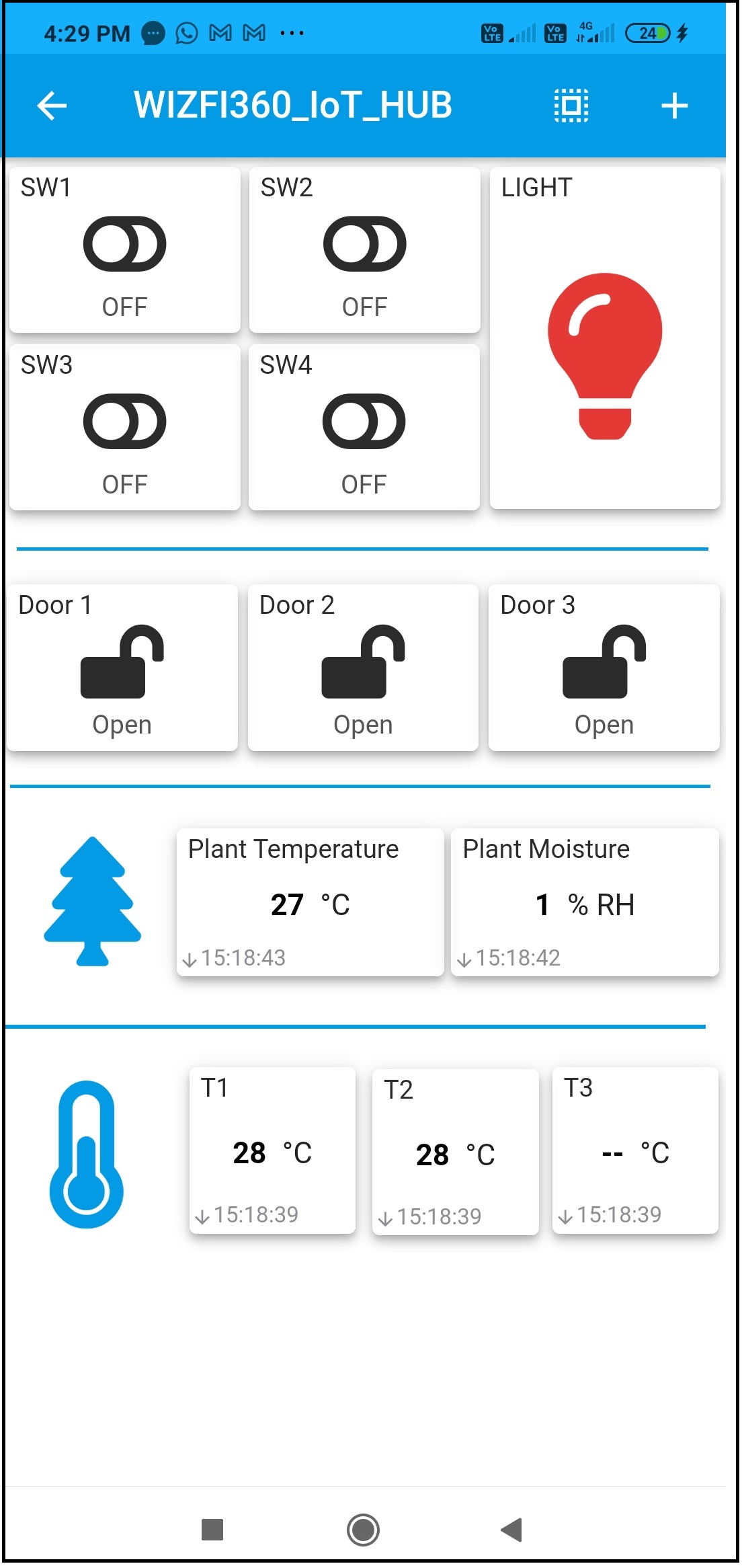 Smart home IoT Hub using WizFi360-EVB-PICO